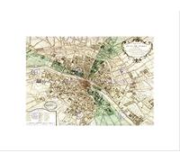 Wee Blue Coo Map Plan De Paris France New Art Picture Wall Art Print