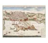 Wee Blue Coo Map Port City Alger Algiers Algeria Africa Harbour Art Canvas Print