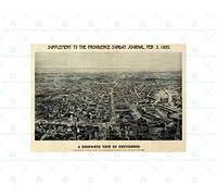 Wee Blue Coo Map Providence 1895 Wall Art Print