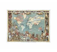 Wee Blue Coo Map Repro Antique 1547 Portuguese Europe North Africa Large Art Poster Print