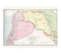 Wee Blue Coo Map Syria Mesopotamia Assyria Vintage Art Print Poster Wall Decor 12X16 Inch