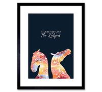 Artery8 Wall Art Print Marble Kelpies Falkirk Scotland Framed 9X7 in Black | Size: W7" x H9" Artery8 Black W7" x H9"