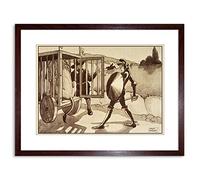 Wee Blue Coo MARRIOTT DON QUIXOTE CAGED LION SMALL FRAMED ART PRINT F97X13536