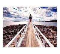 Wee Blue Coo Marshall Point Lighthouse Seascape Art Print Poster Wall Decor 12X16 Inch