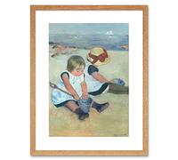 Wee Blue Coo Mary Cassatt American Children Playing Beach Framed Wall Art Print
