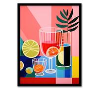 Wee Blue Coo Matisse Style Mocktails Fruit Drinks Kitchen Artwork Framed Wall Art Print A4