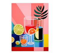Wee Blue Coo Matisse Style Mocktails Fruit Drinks Kitchen Large Wall Art Poster Print Thick Paper 18X24 Inch