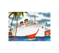 Wee Blue Coo MATSONIA CRUISE SHIP PACIFIC LINER WATERCOLOUR BLACK FRAMED ART PRINT B12X2443