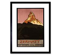 Wee Blue Coo Matterhorn Mountain Zermatt Switzerland Alpine Frame Art Print Picture F12X1401