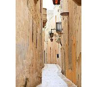 Wee Blue Coo Mdina Malta Historic Narrow Back Street Art Print Poster Wall Decor 12X16 Inch