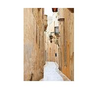 Wee Blue Coo Mdina Malta Historic Narrow Back Street Photo Picture Wall Art Print
