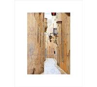 Wee Blue Coo Mdina Malta Historic Narrow Back Street Picture Wall Art Print