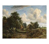 Wee Blue Coo Meindert Hobbema Dutch Wooded Landscape Old Painting Art Print Poster Wall Decor 12X16 Inch