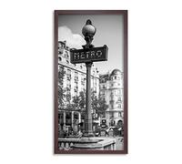 Wee Blue Coo Metro Sign Paris Long Panel Framed Wall Art Print