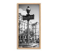 Wee Blue Coo Metro Sign Paris Long Panel Framed Wall Art Print
