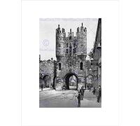 Wee Blue Coo MICKLEGATE BAR YORK VINTAGE HISTORY OLD BW BLACK FRAMED ART PRINT B12X378