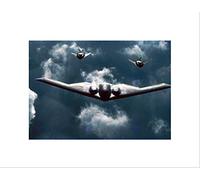 Wee Blue Coo MILITARY AIR PLANE B-2 SPIRIT BOMBER F-117 NIGHTHAWK STEALTH ART PRINT B12X7738
