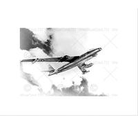 Wee Blue Coo Military Air Plane Fighter Bomber B-47a Stratojet Cool Black Art Wall Art Print