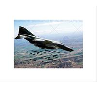Wee Blue Coo MILITARY AIR PLANE FIGHTER BOMBER F-4E PHANTOM CLUSTER ROCKET ART PRINT B12X7824