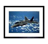 Wee Blue Coo MILITARY AIR PLANE FIGHTER BOMBER JET F-22 RAPTOR FRAMED ART PRINT B12X7837