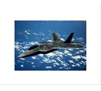 Wee Blue Coo Military Air Plane Fighter Bomber Jet F-22 Raptor Wall Art Print