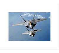Wee Blue Coo Military Air Plane Fighter Jet F22 Raptor Pacific Ocean Wall Art Print