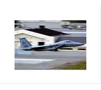 Wee Blue Coo MILITARY AIR PLANE FIGHTER JET USAF F15 EAGLE BLACK FRAMED ART PRINT B12X3606