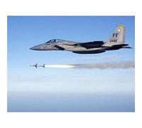 Wee Blue Coo Military Air Plane Fighter Jet Usaf F15C Sparrow Missile Art Print Poster Wall Decor 12X16 Inch