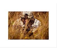 Wee Blue Coo Military Army Camouflage Defense Soldier Field Wall Art Print