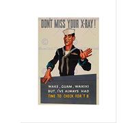 Wee Blue Coo Military Xray Sailor Guam Tuberculosis War East Wall Art Print