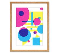 Wee Blue Coo Minimalist Abstract Geometric Shapes Bright Framed Art Print 9x7 '' F97X14020