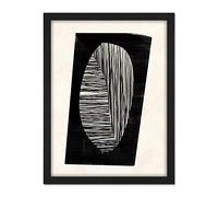 Wee Blue Coo Minimalist Abstract Shapes Lines Artwork Framed Wall Art Print 18X24 Inch