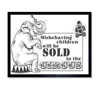 Wee Blue Coo Misbehaving Children Sold Circus Art Print Framed Wall Decor 9X7 Inch