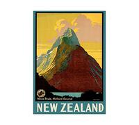 Wee Blue Coo Mitre Peak Milford Sound New Zealand Lake Cloud Picture Wall Art Print
