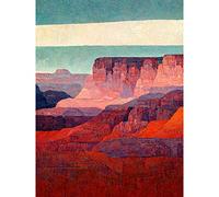 Wee Blue Coo Modern Abstract Grand Canyon Style Arizona Landscape Painting Large XL Wall Art Canvas Print