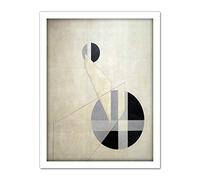 Wee Blue Coo Moholy Nagy Composition A XX Abstract Artwork Framed Wall Art Print 18X24 Inch