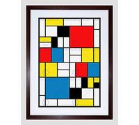 Wee Blue Coo Mondrian Abstract Cubes Squares Old Master Framed Wall Art Print
