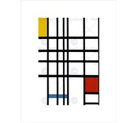 Wee Blue Coo MONDRIAN CUBES OLD MASTER BLACK FRAME FRAMED ART PRINT PICTURE B12X1787