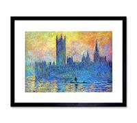 Wee Blue Coo Monet London Parliament Winter Painting Picture Framed Wall Art Print