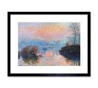 Wee Blue Coo Monet Sunset Seine Lavacourt Winter Artwork Framed Wall Art Print 12X16 Inch