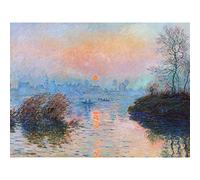 Wee Blue Coo Monet Sunset Seine Lavacourt Winter Large Wall Art Poster Print Thick Paper 18X24 Inch