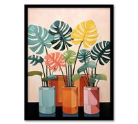 Wee Blue Coo Monstera Fanfare House Plant Nursery Artwork Framed Wall Art Print 18X24 Inch