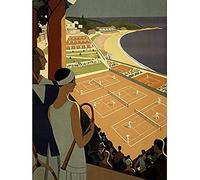 Wee Blue Coo Monte Carlo Monaco Tennis Vintage Unframed Wall Art Print Poster Home Decor Premium
