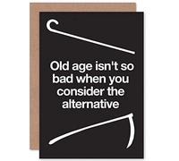 Wee Blue Coo MORBID OLD AGE DEATH HUMOUR CANE ART GREETINGS GREETING CARD GIFT