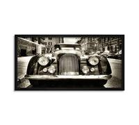 Wee Blue Coo Morgan Oldtimer Automobile Car Long Panel Framed Wall Art Print