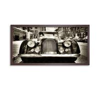 Wee Blue Coo Morgan Oldtimer Automobile Car Long Panel Framed Wall Art Print
