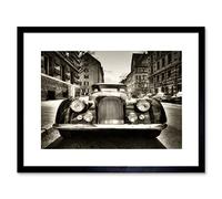 Wee Blue Coo Morgan Oldtimer Vintage Car Black White Picture Framed Wall Art Print