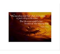 Wee Blue Coo MOTHER TERESA DROP IN THE OCEAN QUOTE FRAMED ART PRINT B12X13815