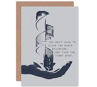 Wee Blue Coo Motivational Quote Take The First Step Blank Greeting Card