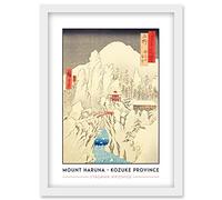 Mount Haruna Under Snow Kozuke Province Utagawa Hiroshige Japan Woodblock Classic Collection Artwork Framed Wall Art Print A4 Artery8 White One Size